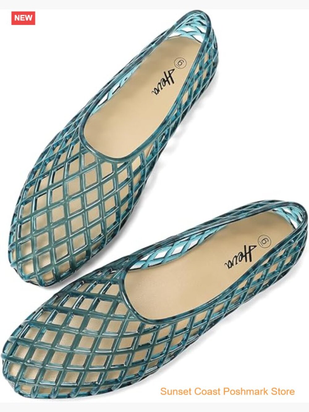 Women's Jelly Mesh Flats Breathable Clear Hollow Shoes Summer Jellies Ballet